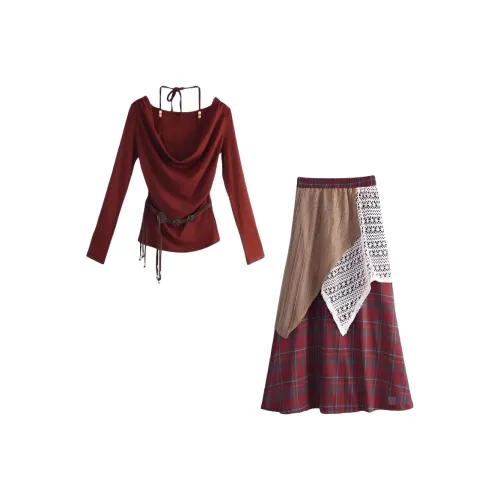 SKYA Красный Женский Комплект с Юбкой