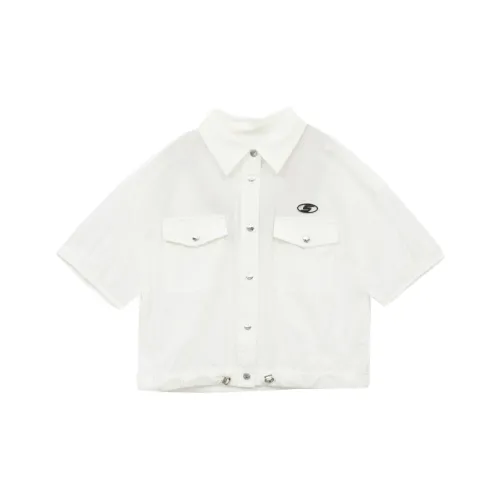 SUNTOMORROW Повседневная рубашка лето 2025 молочно-белый армейский зеленый для подростков