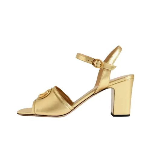 Valentino Garavani Vlogo One Strap Sandals 7cm Women's Gold Валиентино Гаравани Vlogo One Ремешок Сандалии 7см Женские Золотые