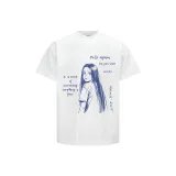 Белая футболка с синим узором