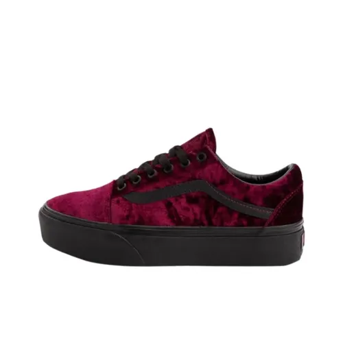 Vans Old Skool Скейтборд Кроссовки Унисекс Черный Красный