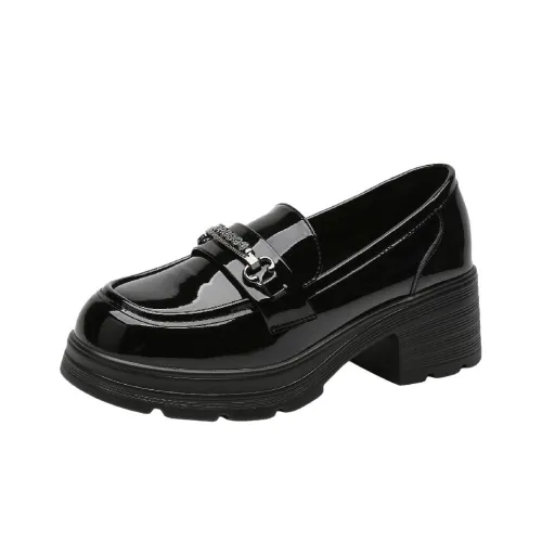 Wooden Rabbit Slip-resistant Abrasion-resistant Breathable Leather Baby Shoes Black Mirror Teenagers Деревянный Кролик Противоскользящий Устойчивый к Износу Дышащая Кожаная Обувь для Малышей Черный Зеркальный Подростки