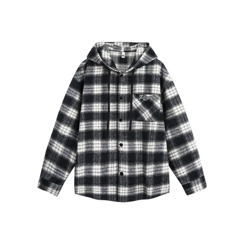 Fakeyoung Черная клетка Унисекс Рубашки