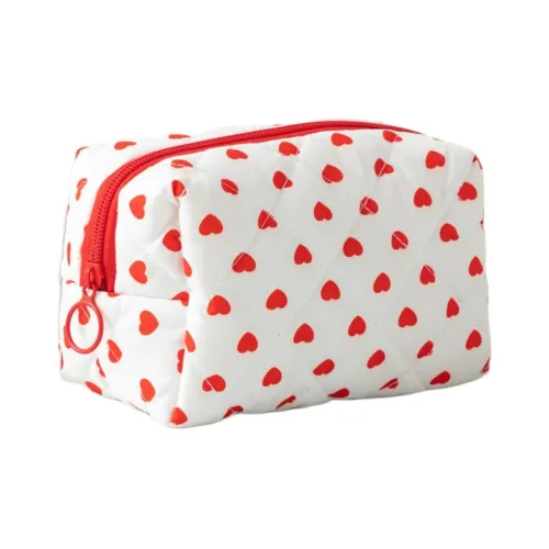 XZAN Классический Сердце Туалет Путешествие Клубничное Сердце Цветочный Дизайн Сумка для хранения Хлопок Женская Сумка Косметичка
