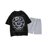 Чёрный топ, светло-серый низ