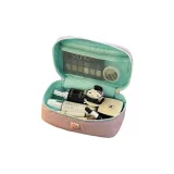 Фиолетовая двойная сумка для макияжа с застежкой-молнией