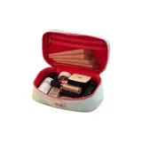 Синяя двойная сумка для макияжа с застежкой-молнией