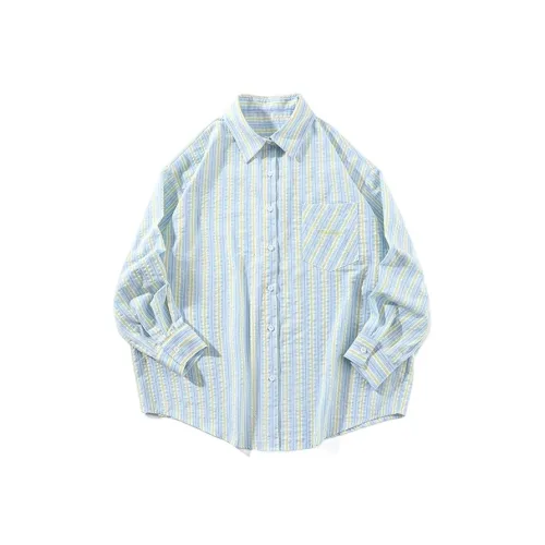 GEZITAI Blue Women's Shirts GEZITAI Синий Женские Рубашки