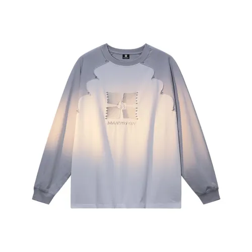 MANYSTON Длинный рукав Т-рубашка Унисекс