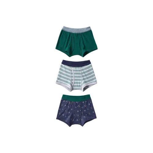 UNIQLO 3 пачки зеленых детских трусов