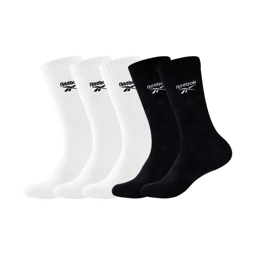 Reebok [5 пар] 3 Белых + 2 Черных Мужские Баскетбольные Носки