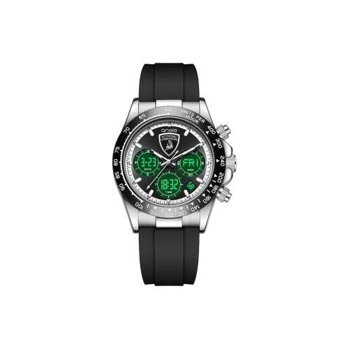 ANGIE PRESENT WATCH Lamborghini Bull Электронный + Кварцевый механизм Резиновый ремешок Часы Унисекс Черный циферблат