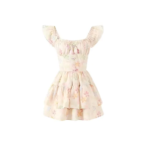 Wang Leshi Многоцветные Женские Платья без рукавов