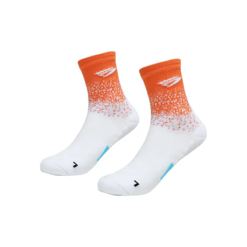BTE Баскетбольные носки Унисекс 1 упаковка Белый Оранжевый