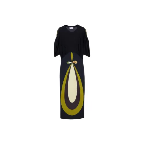 EMILIO PUCCI Черные Женские Короткие Платья с Короткими Рукавами