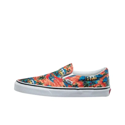 Vans CLASSIC Slip-On Скейтборд Кроссовки Унисекс Оранжевый Синий