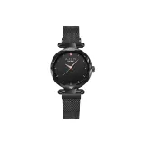 Черный корпус с черным циферблатом - черная сетчатая сумка