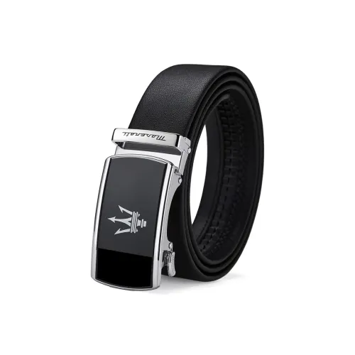 Maserati Ремни из натуральной коровьей кожи мужской серебряный 3,5 см