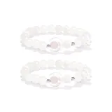 Белый Лунный Свет Браслет с Бусинами (1 Пара)
