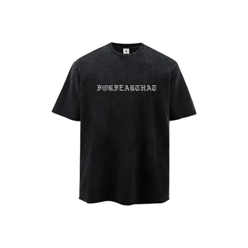 FOR FEAR THAT Промытый черный Унисекс T-рубашки