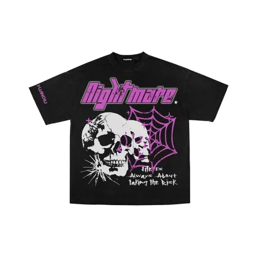 HUANQIU Черный Унисекс T-рубашки