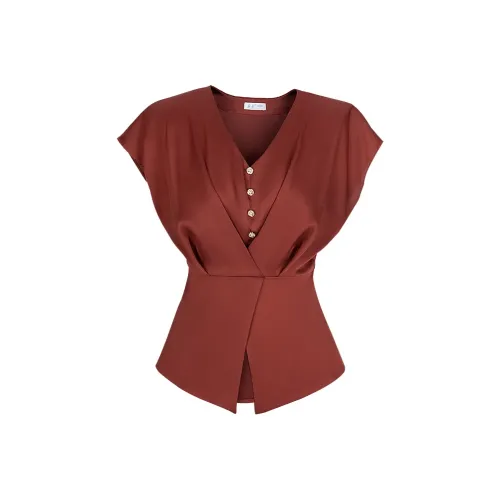 Tang Xi Рубашка с V-образным вырезом Топ Женские