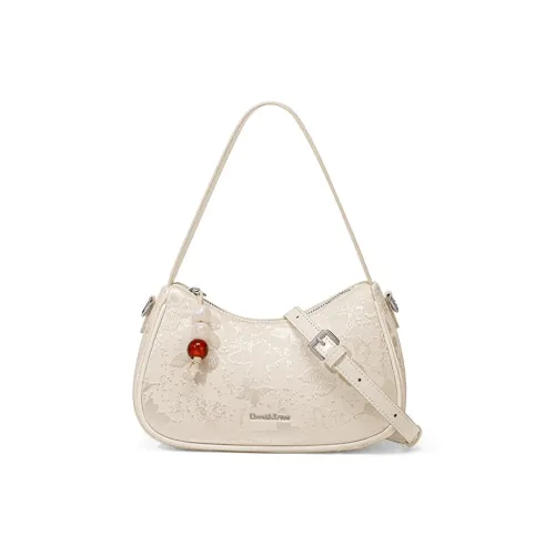 CinvaiKrose Ткань Синтетическая кожа Сумка через плечо Стандартная Женская Экрю Розовый