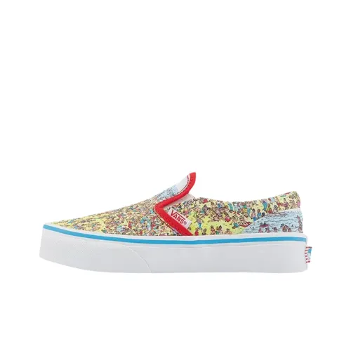 WHERE'S WALDO? x Vans Classic Slip On Скейтборд Кроссовки Унисекс Желтый Белый