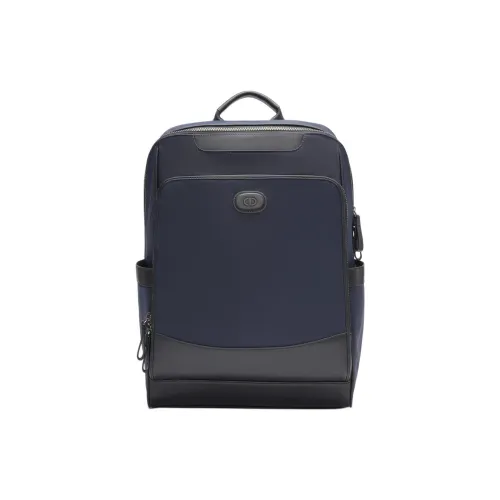 CHRISDIEN DENY Рюкзак из синтетической кожи большой мужской темно-синий серый