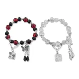 Браслет с бусинами "Богатство и Благословение", 1 пара (Красный + Белый)