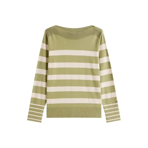 Tommy Hilfiger Оливковые Полосы Женские Свитера
