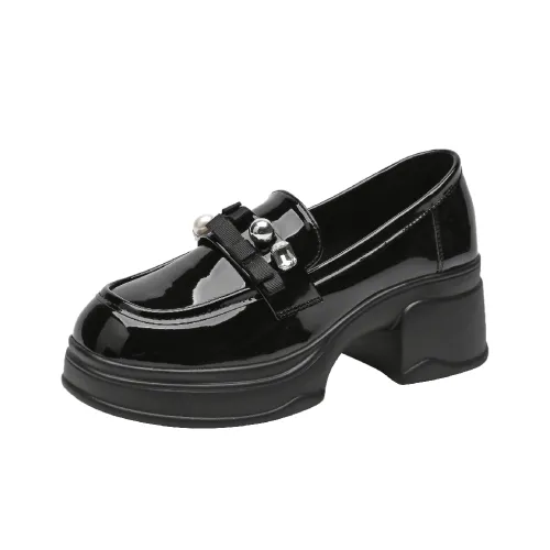 Wooden Rabbit Нижняя юбка Резистентная Устойчивая к истиранию Дышащая Детская кожаная обувь Черное Зеркальце Подростки