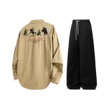 Комплект одежды (Хаки топ + Черные штаны)