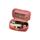 Розовая двойная сумка для макияжа с застежкой-молнией