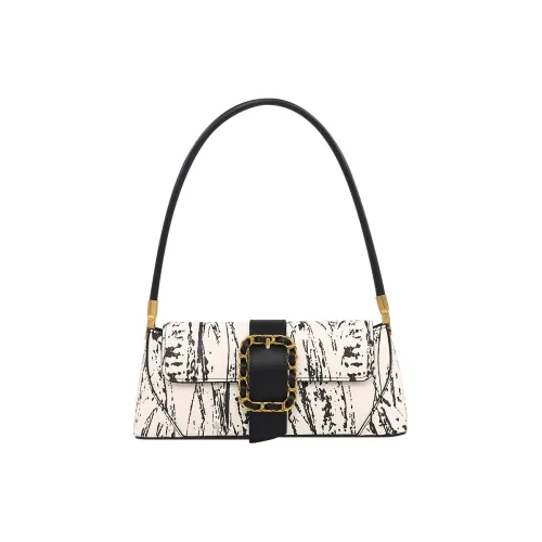 TTaG．baG Microfiber Synthetic Leather Bag Women's Black White