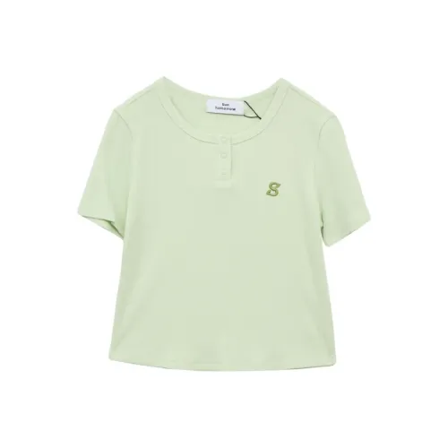 SUNTOMORROW T-рубашка 2025 Лето Фотиния Серый Светло-зеленый Черный Подростки