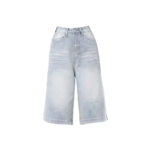 NIUXIAOMO Светло-синие капри, женские джинсовые шорты