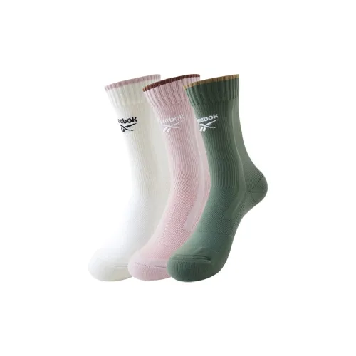 Reebok [3 упаковки] Белый + Зеленый + Розовый Носки для баскетбола для женщин
