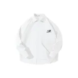 [Длинный рукав рубашка] Белый (HB Светлый Простота Логотип на груди)