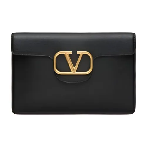 Valentino Телячья кожа Клатч Большой Женский Черный