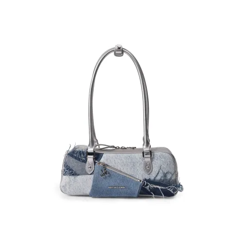 BREAKDANNY Кожа с Деним Багетная Сумка Сумка через плечо Женская Многоцветная