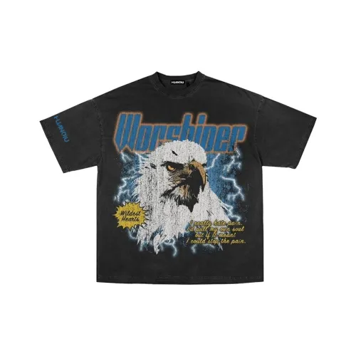 HUANQIU Черный Унисекс T-рубашки