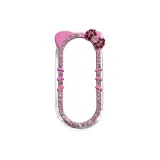 Розовый, украшенный горным хрусталем, вырезной, защитный чехол