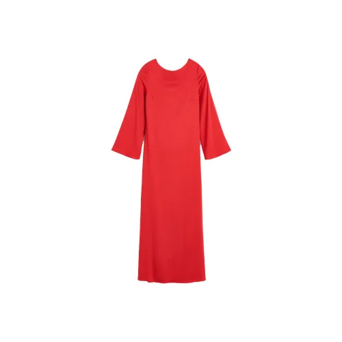 By Malene Birger Красные Женские Длинные Платья с Длинными Рукавами