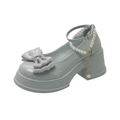 Wuji Грубый каблук Мэри Джейн туфли 7 см Женские