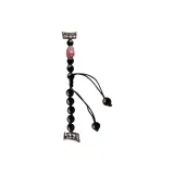 Браслет из бусин из обсидиана - Розовый кварц