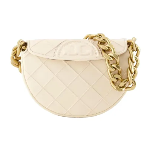 TORY BURCH Fleming Sheepskin Сумка через плечо Mini Женская Молочный Белый