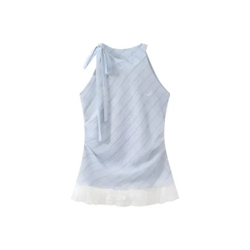 WANGLAISHI Светло-синие женские майки