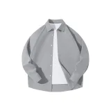 [Длинный рукав Рубашка] Космический серый (Hb Красный бобы Горы Логотип на груди)