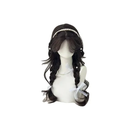 LIANXIANGKE Перука Женская Повседневная Корейская Атмосферная Большая Волна Длинные Волосы Человеческая Подражательная Припышка Высокотемпературная Пряжа